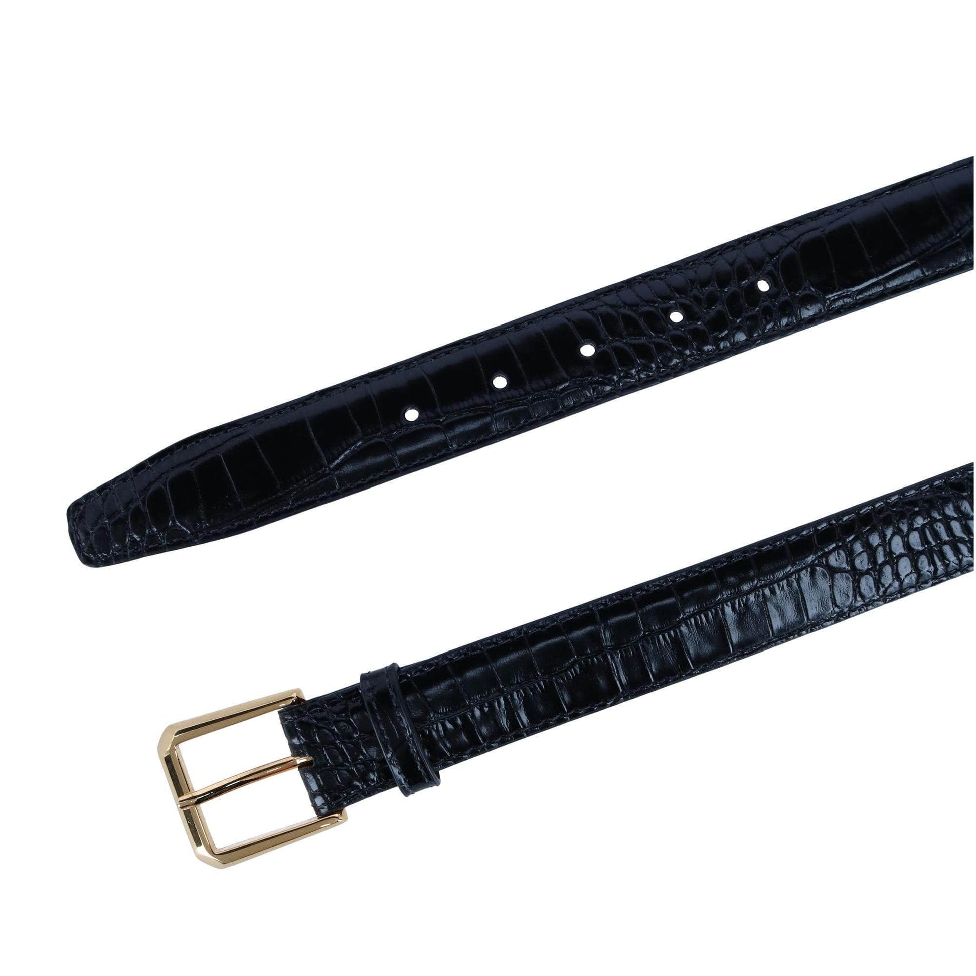 30mm Mock Alligator Embossed Italian Leather Belt - The Golf Guys Online