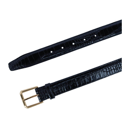 30mm Mock Alligator Embossed Italian Leather Belt - The Golf Guys Online