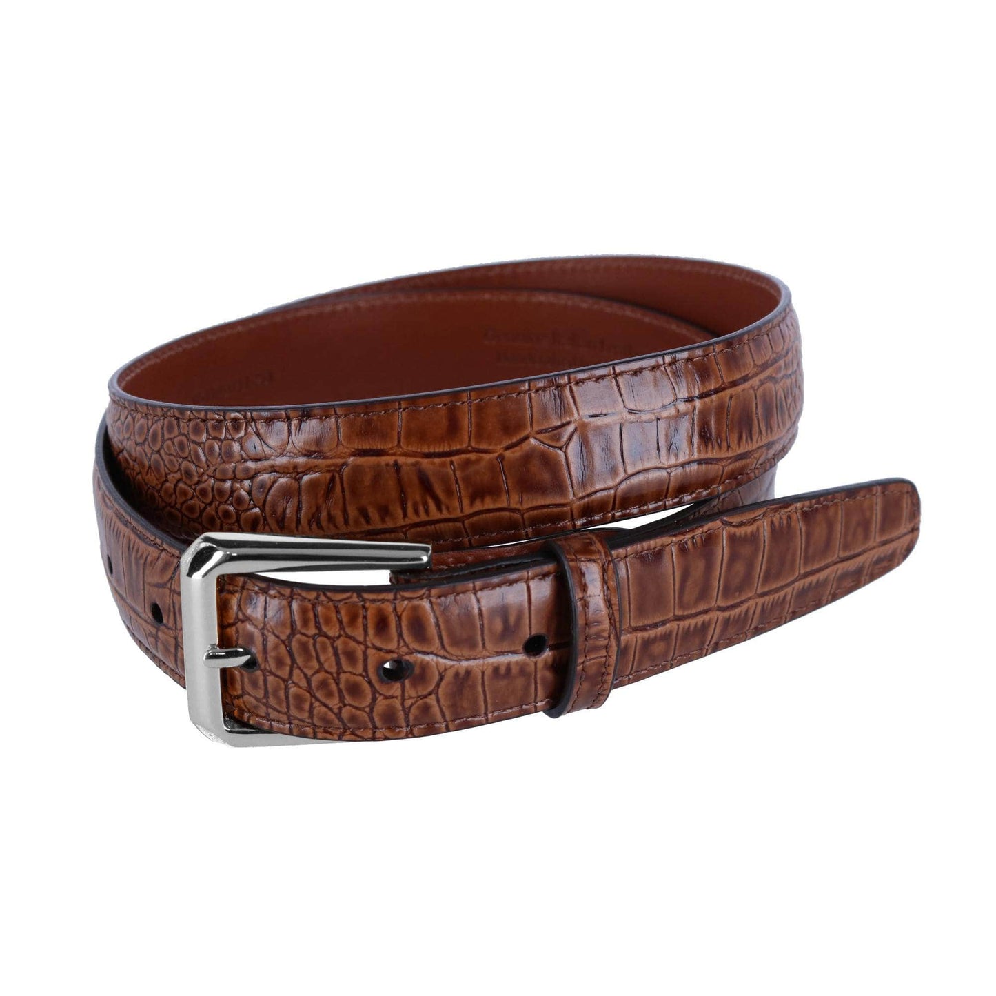 30mm Mock Alligator Embossed Italian Leather Belt - The Golf Guys Online
