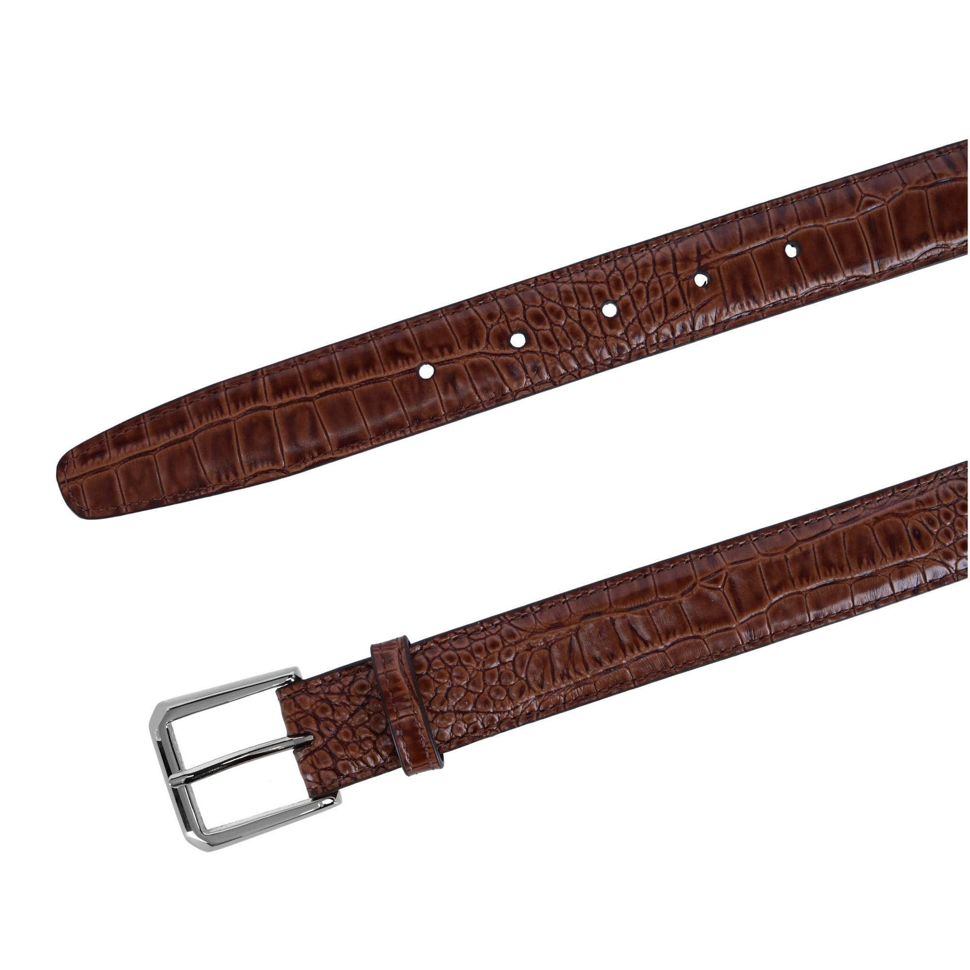30mm Mock Alligator Embossed Italian Leather Belt - The Golf Guys Online