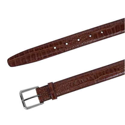 30mm Mock Alligator Embossed Italian Leather Belt - The Golf Guys Online