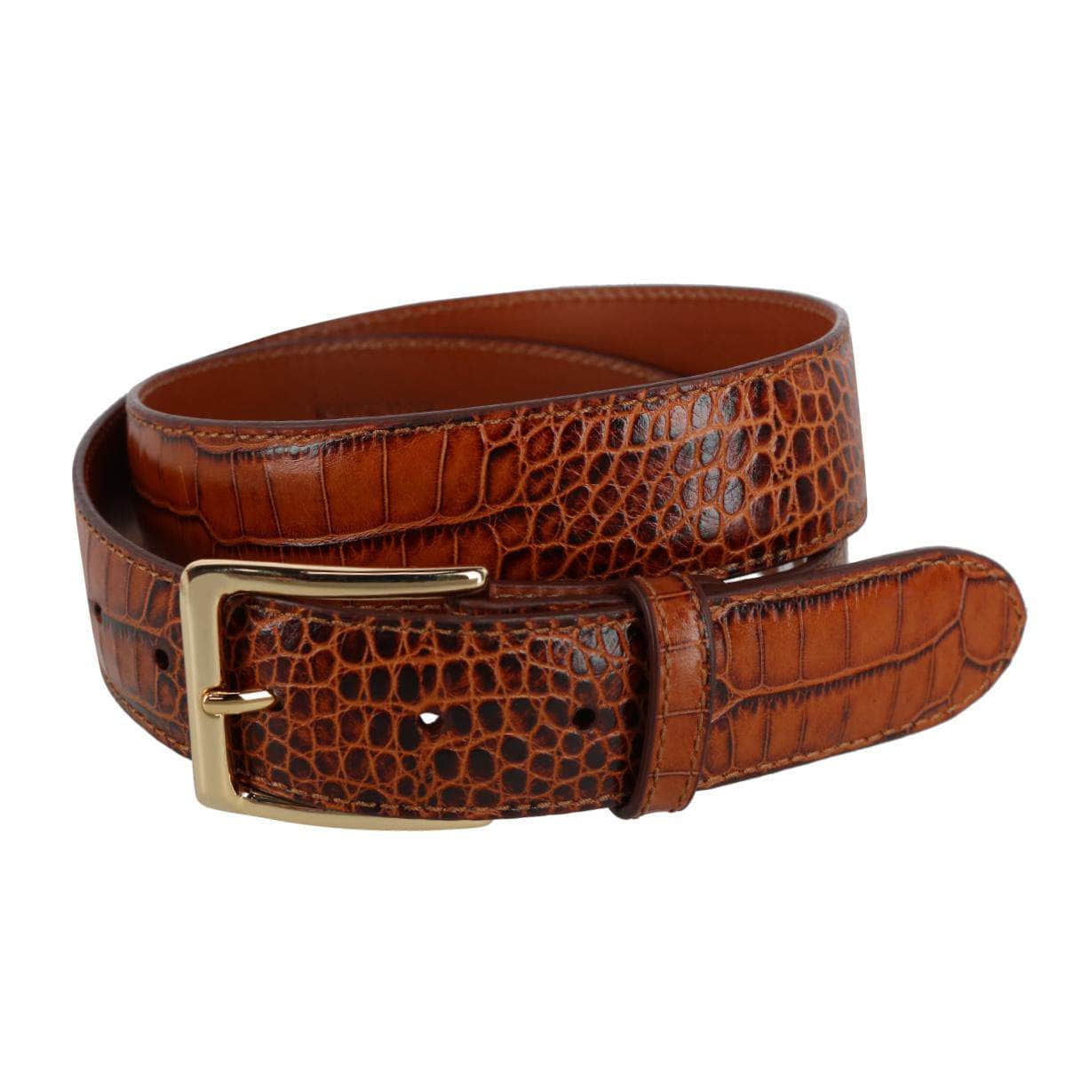 Chance 35mm Mock Mini-African Alligator Embossed Italian Leather Belt - The Golf Guys Online