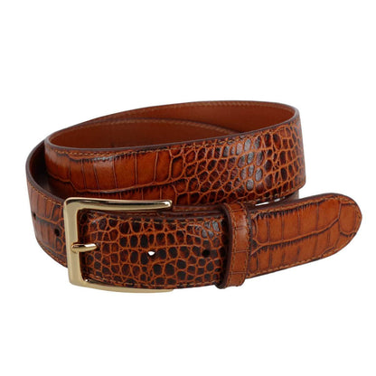 Chance 35mm Mock Mini-African Alligator Embossed Italian Leather Belt - The Golf Guys Online