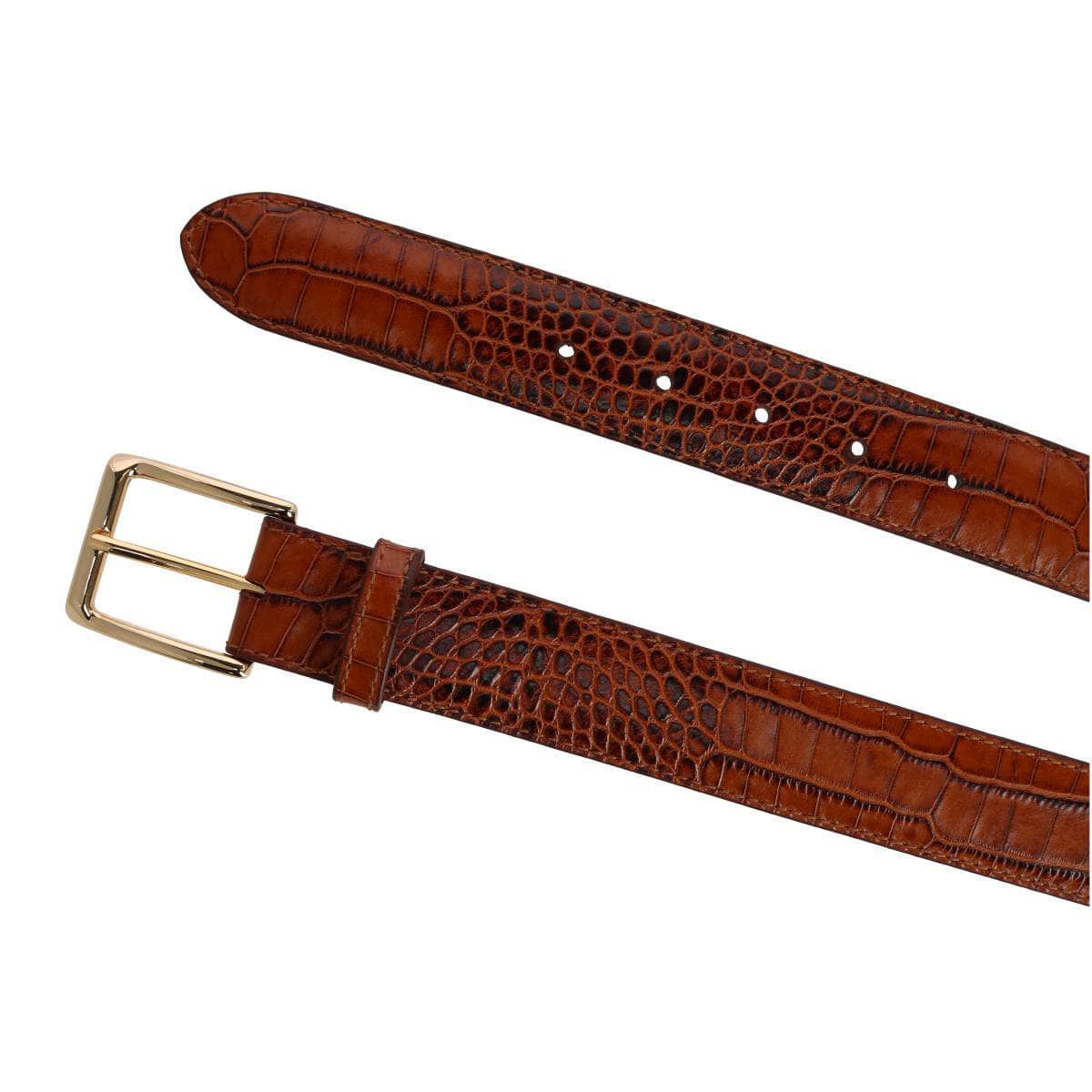 Chance 35mm Mock Mini-African Alligator Embossed Italian Leather Belt - The Golf Guys Online