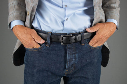 Caelen Plaid Embossed Leather Belt - The Golf Guys Online