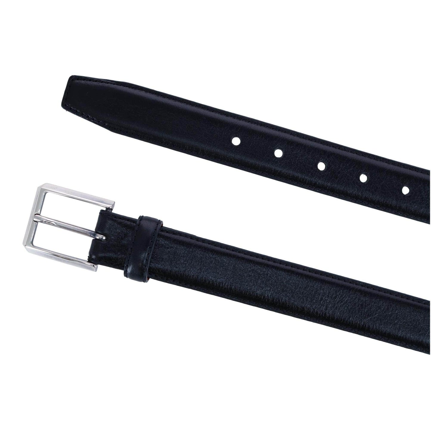 30MM Pebble Grain Leather Belt with Silver Buckle - The Golf Guys Online