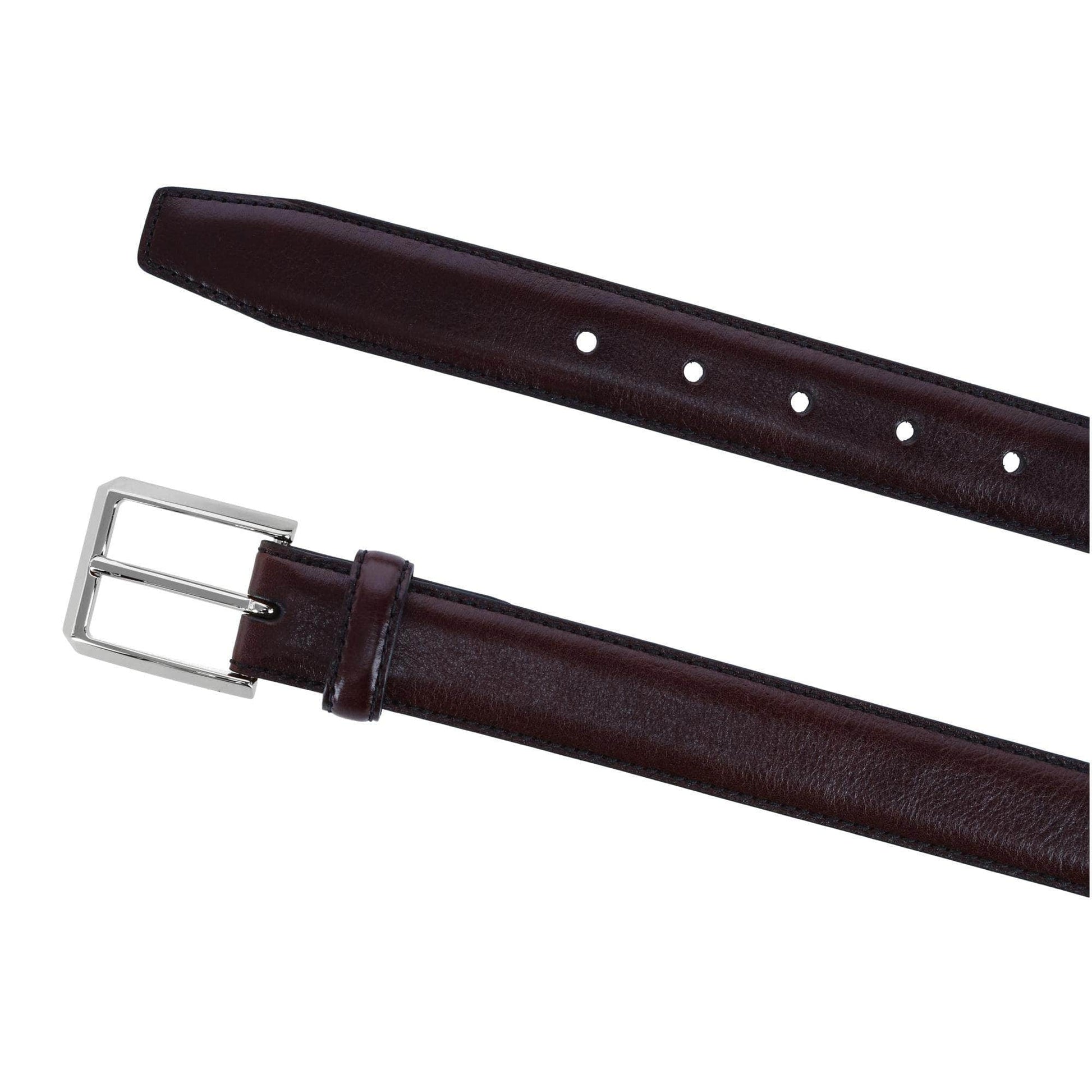 30MM Pebble Grain Leather Belt with Silver Buckle - The Golf Guys Online