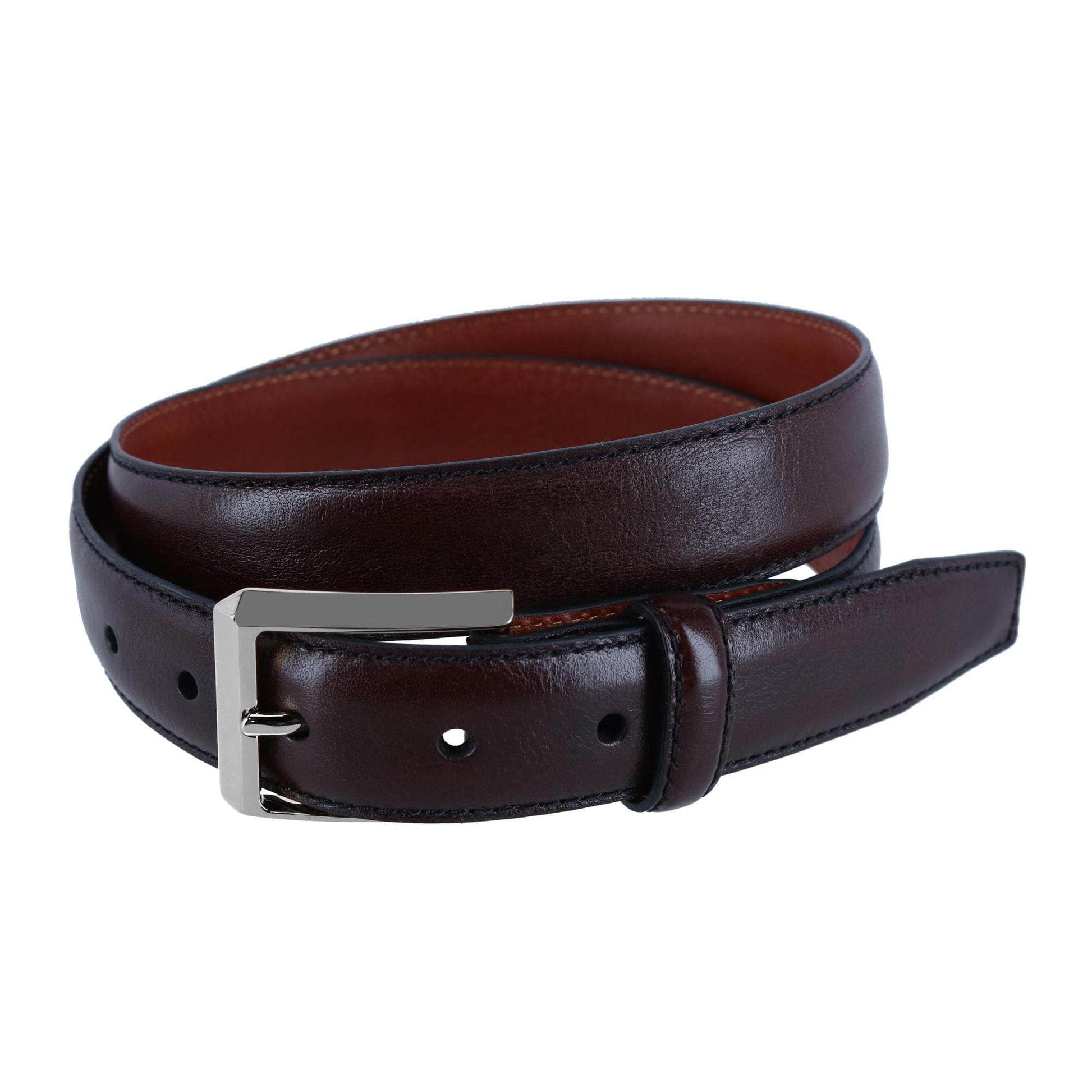 30MM Pebble Grain Leather Belt with Silver Buckle - The Golf Guys Online