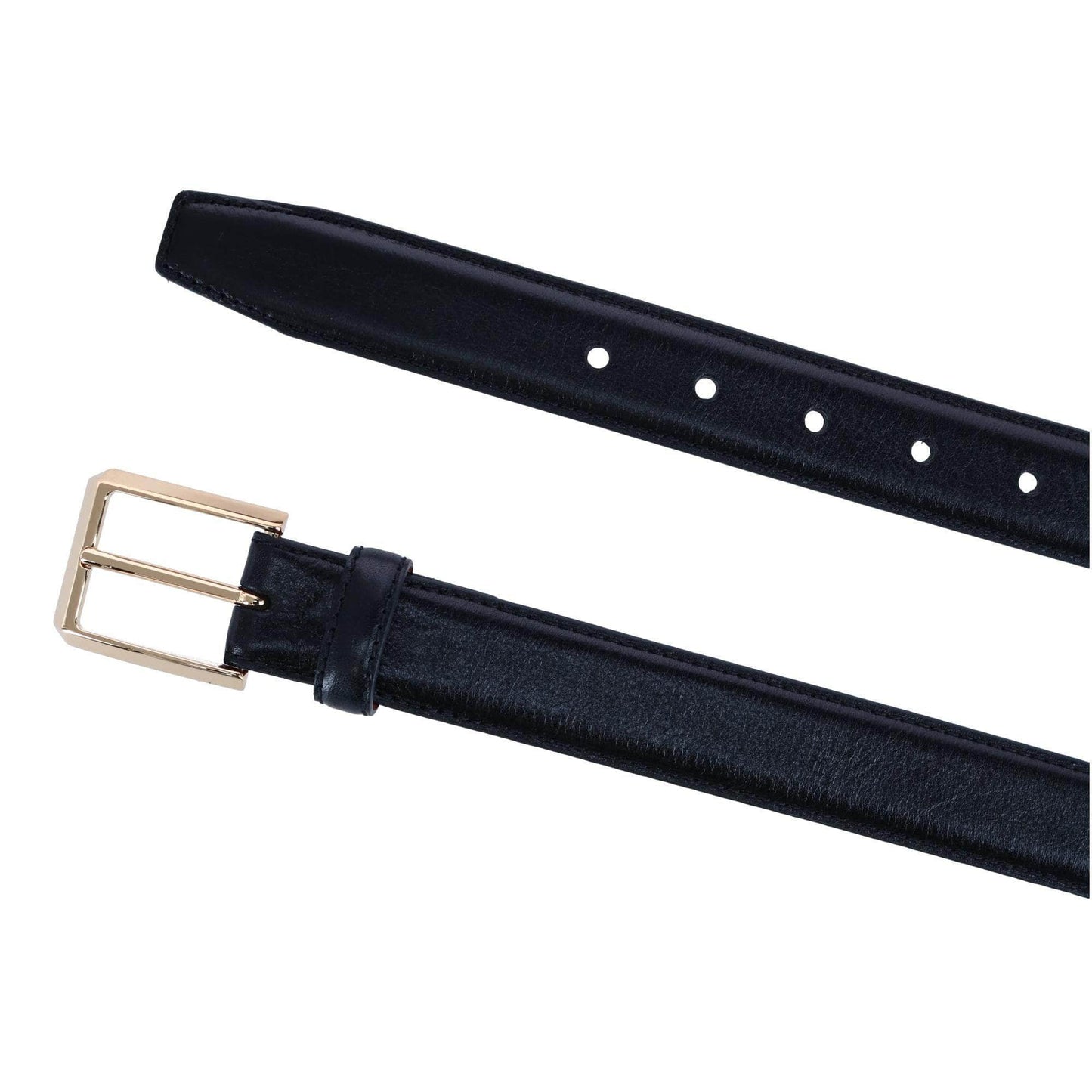 30MM Pebble Grain Leather Belt with Gold Buckle - The Golf Guys Online