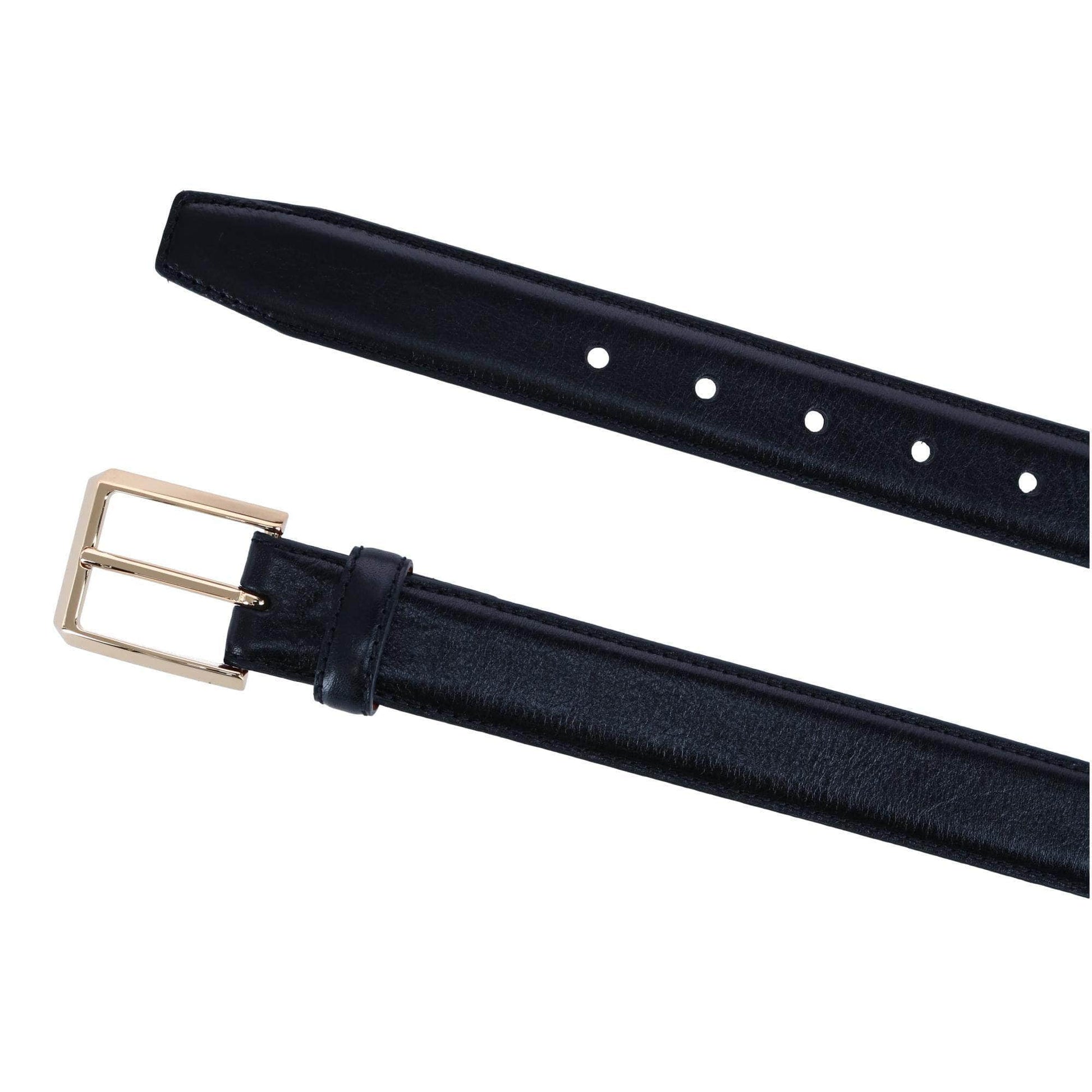 30MM Pebble Grain Leather Belt with Gold Buckle - The Golf Guys Online