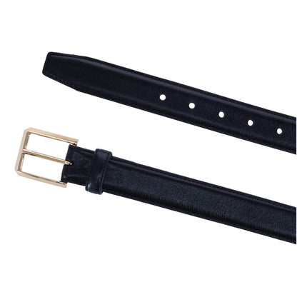 30MM Pebble Grain Leather Belt with Gold Buckle - The Golf Guys Online
