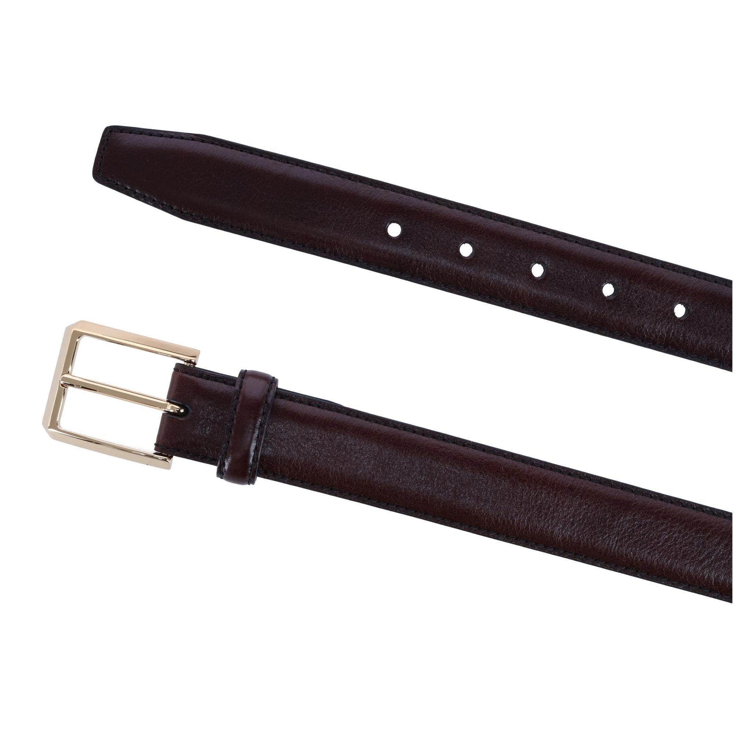 30MM Pebble Grain Leather Belt with Gold Buckle - The Golf Guys Online