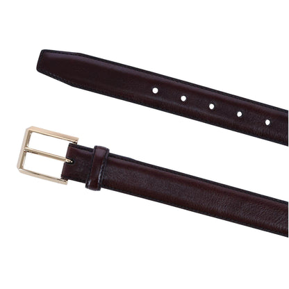 30MM Pebble Grain Leather Belt with Gold Buckle - The Golf Guys Online