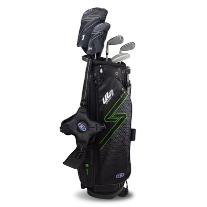 U.S. Kids Golf UL-7 5 Club Stand Set (Approx Age 10, Height 57"-60") Black/Green Bag - The Golf Guys Online