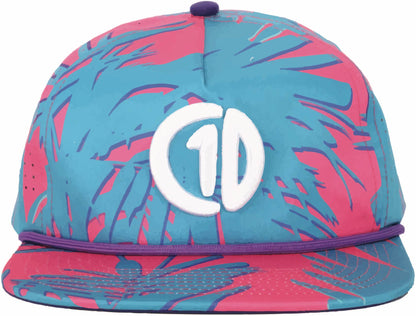 C1D Perforated Rope Snapback - Pink Floral - The Golf Guys Online