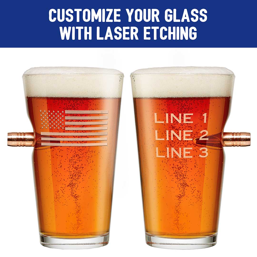 US Flag Pint Glass - 16oz - The Golf Guys Online