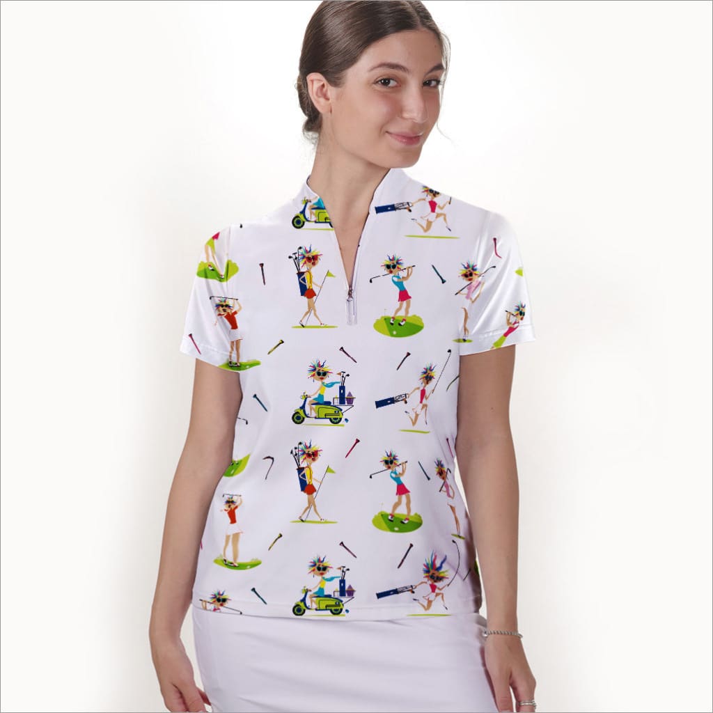 WACKY WANDA POLO QUARTER ZIP TOP - The Golf Guys Online