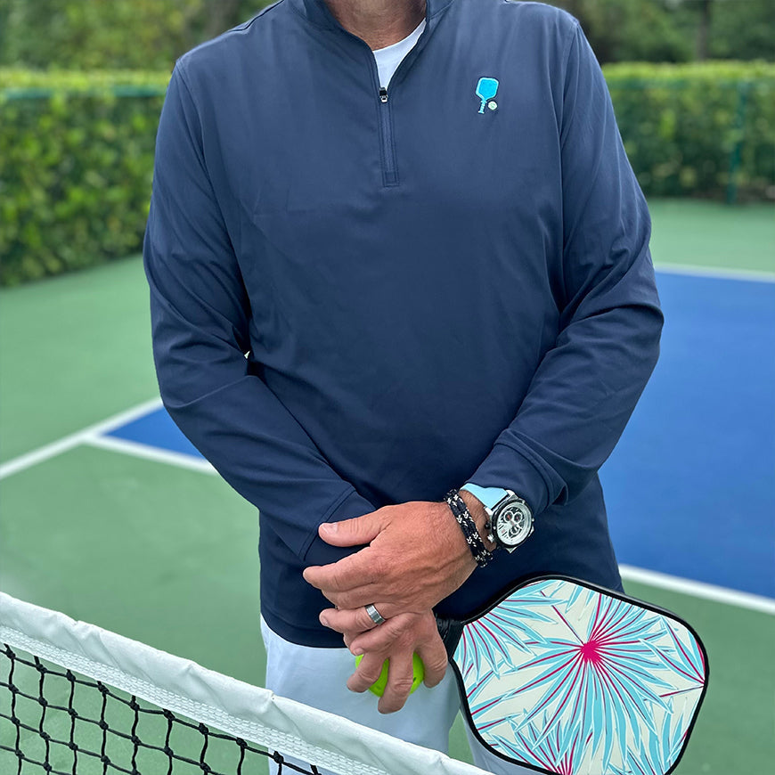Court Performance Quarter Zip Pullover in Navy - The Golf Guys Online