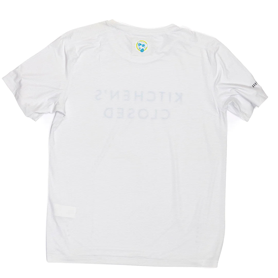 Women's Lux Performance White Kitchen's Closed Tee - The Golf Guys Online