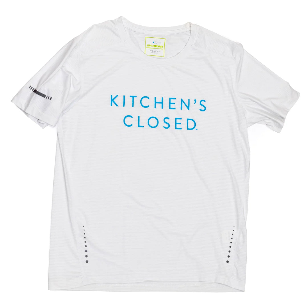 Women's Lux Performance White Kitchen's Closed Tee - The Golf Guys Online